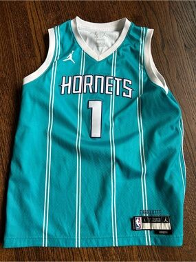 Jordan Charlotte Hornets Teal Basketball Jersey - Size L